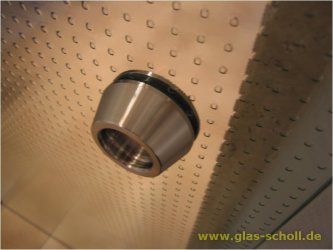 Glas Scholl Webshop, 1 Stk selbstklebende runde Edelstahl Griffmuschel  (kein Loch nötig) (kein Paar!) d=64 Edelstahl