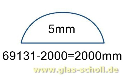 unterer gerader 5mm Acrylstab klar durchsichtiger Schwallschutz  (2000 mm) (Duschdichtung) 