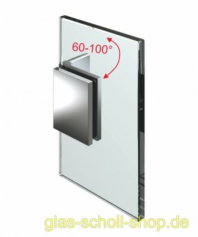 Flamea-Flinter-Nivello 60-100° VERSTELLBARER Glas-Wand Winkelverbinder Edelstahlfinish PVD