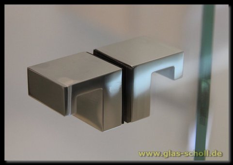 beidseitiger eckiger L-Form Design-Türgriff für Lochbohrung 14mm glanzverchromt