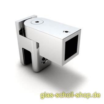 drehbarer Glas-Adapter für quadr. Stabilisierungsstange 15x15 RAL9005 schwarz matt