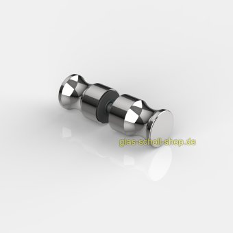 runder beidseitiger Glastürknopf für 6-13,52 mm Glas für 12 mm Bohrung glanzverchromt