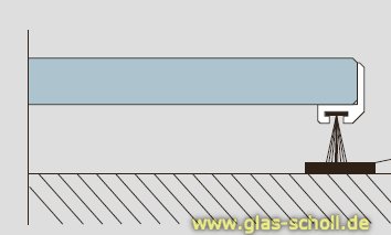 Glas Scholl Webshop, Schiebetür-Dichtungsprofil für 10-12mm Glas Spaltmaße  10,5-13 mm (3000mm) Niro matt